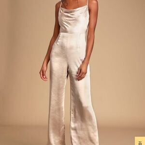 Lulu's Elegant Cream Jumpsuit